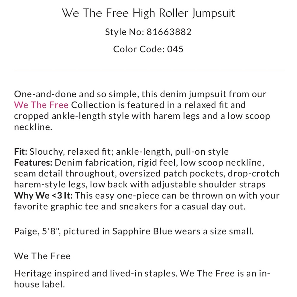 free people high roller jumpsuit - Picture 2 of 4